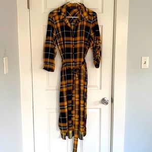 NY&Co Gold Tartan Dress